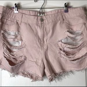 Forever 21+Plus Pink Denim Shorts 18